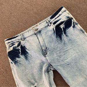 Blue Cult Acid Wash‎ Distressed Denim Jean Size 40 Womens Lot#11657 98% Cotton